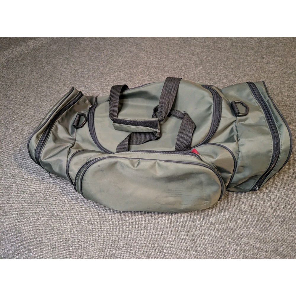 Hugo Boss Men's Olive Green Bag Carry On Travel Gym Duffel Duffle Nylon Parfum
